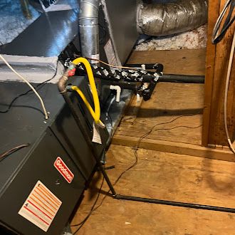 Client-supplied close view of attic equipment